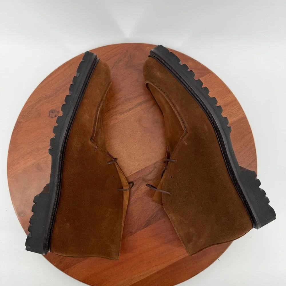 Allen Edmonds Grady Snuff Brown Suede Chukka Boots Mens 12 D Lug Sole 9491 USA